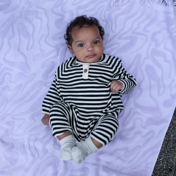 US stockist of Grown's organic star suit in Stripe