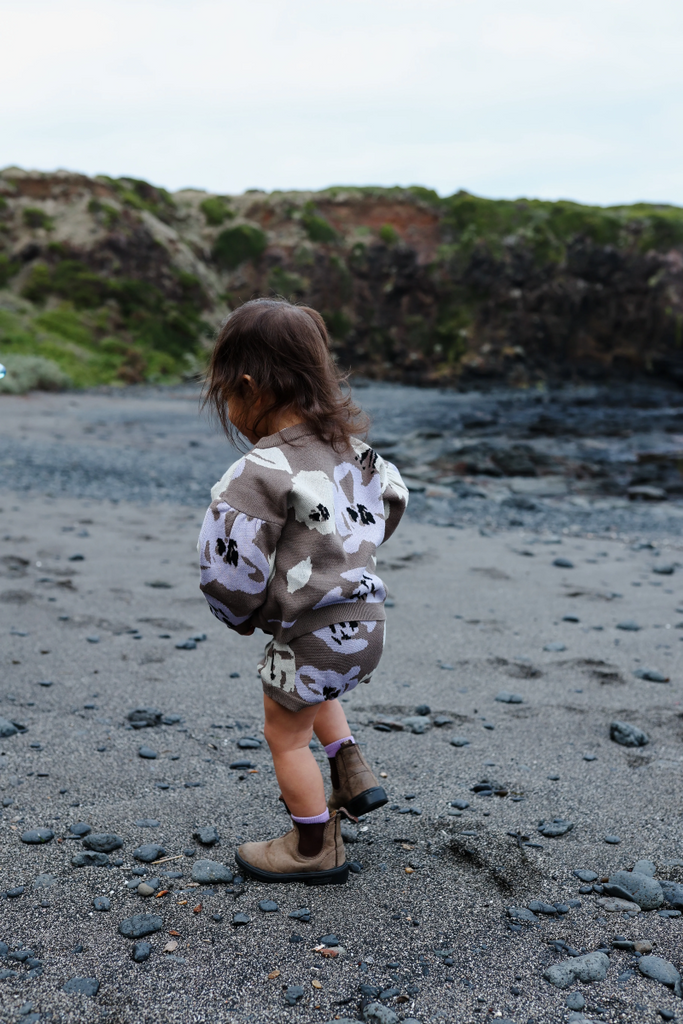 US stockist of Grown's organic cotton abstract Rosie Sweater