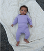 US stockist of Grown's organic ribbed essential leggings in Lilac