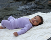 US stockist of Grown's organic cotton ribbed essential bodysuit in Lilac