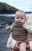 US stockist of Grown's organic "Hi" romper in Mushroom