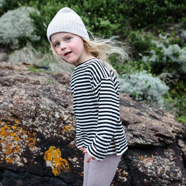 US stockist of Grown's long sleeve organic stripe top