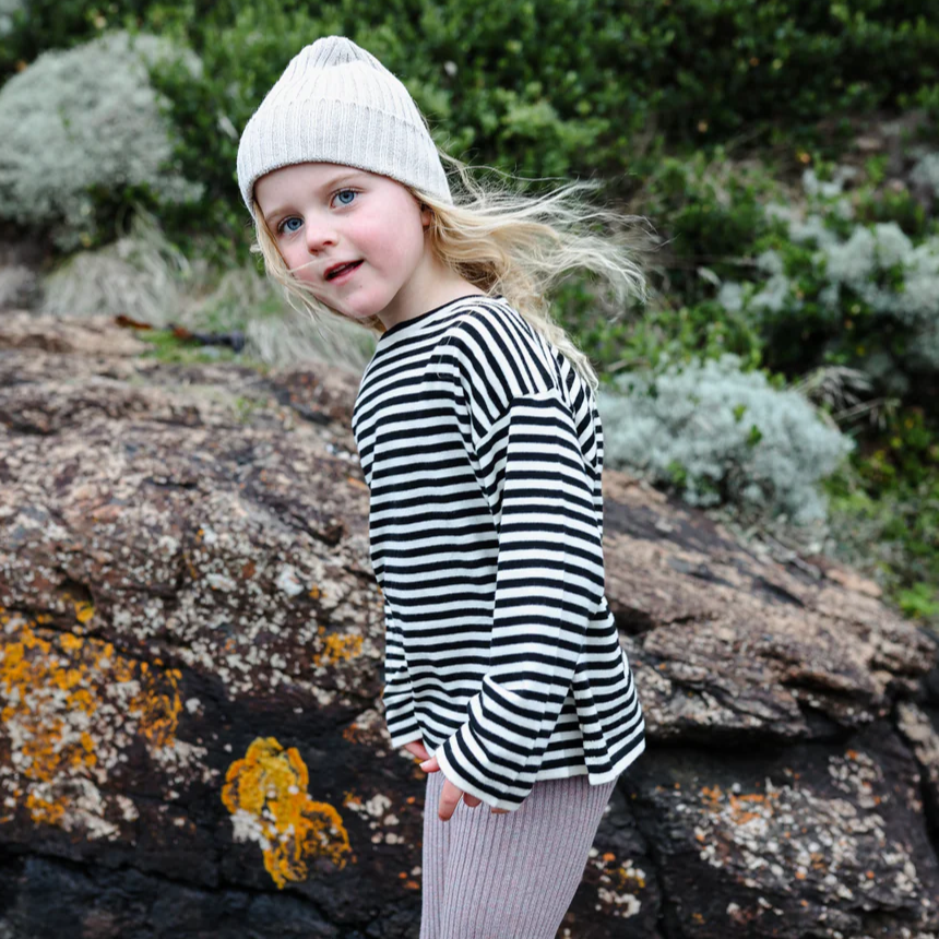 US stockist of Grown's long sleeve organic stripe top