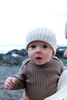 US stockist of Grown's organic cotton ribbed essential bodysuit in Mushroom