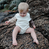 US stockist of Grown's organic cotton colorblock long sleeve romper