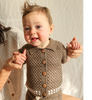 US stockist of Grown Clothing's hand crochet, short sleeve "Mud" shirt