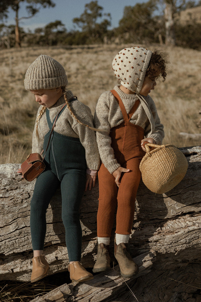US stockist of Silly Silas' Gender Neutral Blue Sapphire Wooly Footless Tights