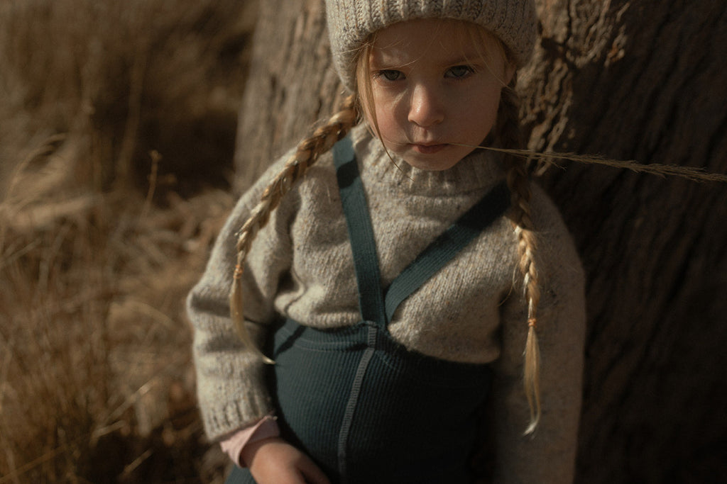 US stockist of Silly Silas' Gender Neutral Blue Sapphire Wooly Footless Tights