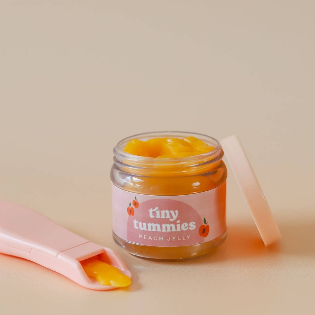 US stockist of Tiny Harlow's Peach Jelly Jar and Magic Spoon Set