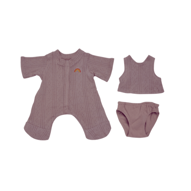US stockist of Olli Ella's Dinkum Doll Pointelle PJ Set in Lavender