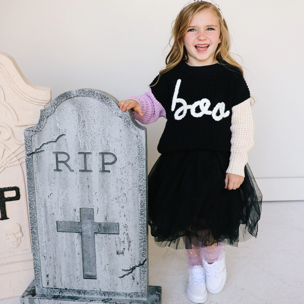 Stockist of Nora Madison's Pastel Boo Spooky hand embroidered sweater