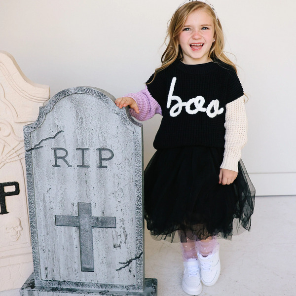 Stockist of Nora Madison's Pastel Boo Spooky hand embroidered sweater
