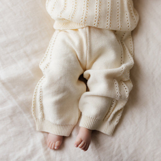 US stockist of Belle & Sun's crochet pants in Natural