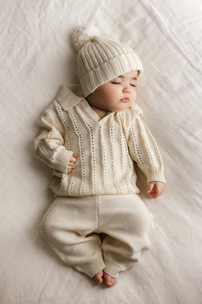 US stockist of Belle & Sun's crochet pants in Natural