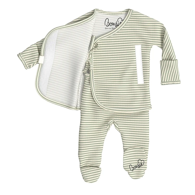 US stockist of Bonsie's Mint Twist Footed Romper