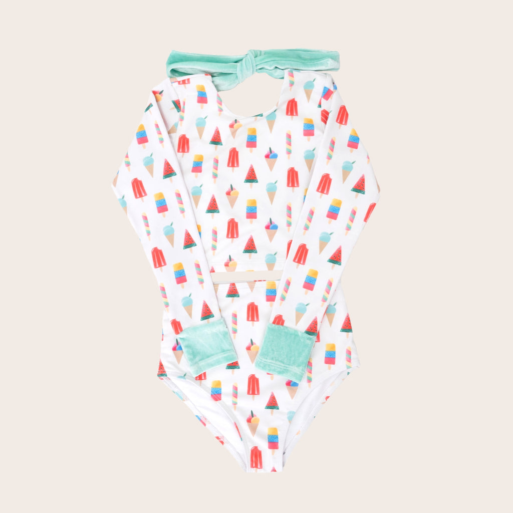 US stockist of Saint Ida's Coney Islane Long Sleeve Two Piece Swimsuit