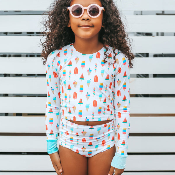 US stockist of Saint Ida's Coney Islane Long Sleeve Two Piece Swimsuit