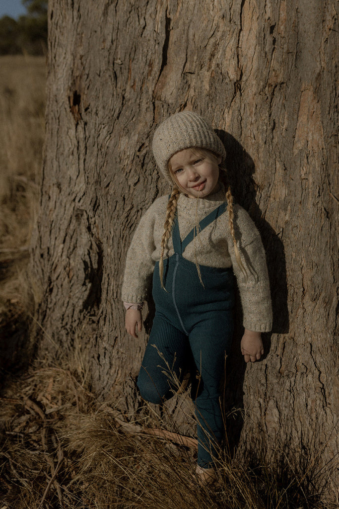 US stockist of Silly Silas' Gender Neutral Blue Sapphire Wooly Footless Tights