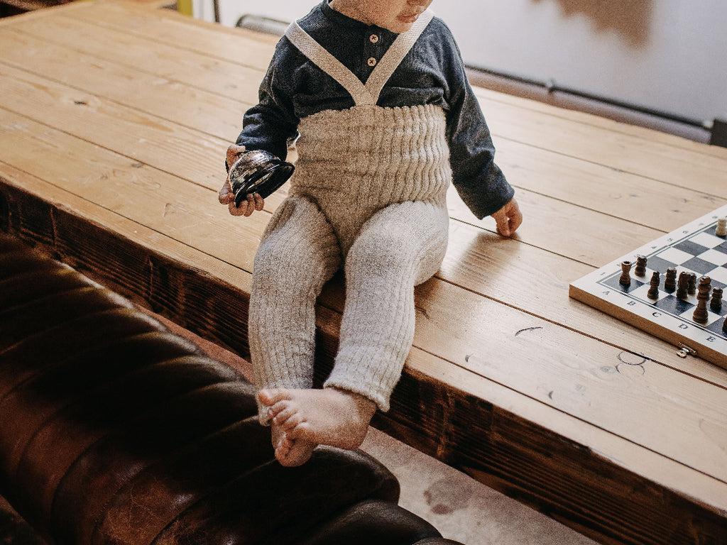 US stockist of Silly Silas' Granny Teddy Footless tights in Cream Blend