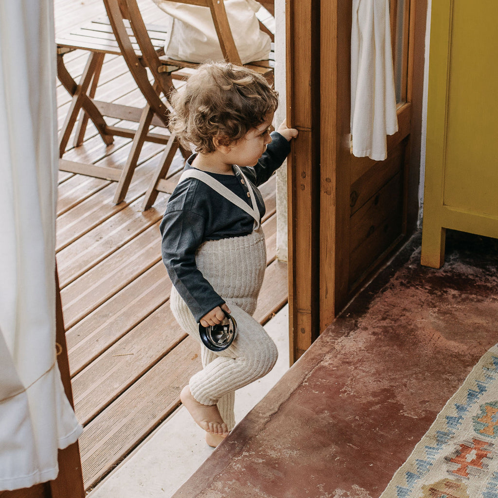 US stockist of Silly Silas' Granny Teddy Footless tights in Cream Blend