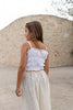 US stockist of Illoura the Label's White Shirred Crop Top