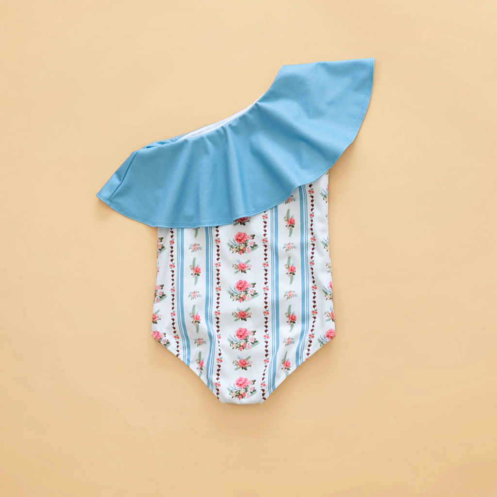 US stockist of Saint Ida's Primrose One Shoulder Ruffle Swimsuit