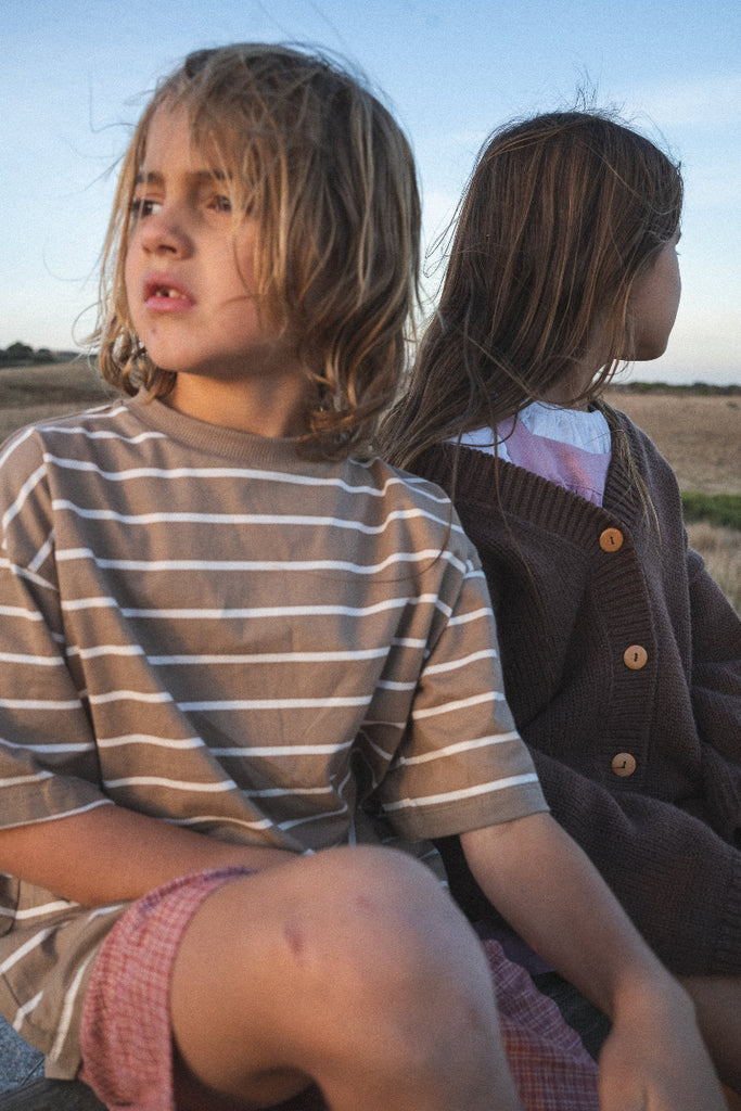 US stockist of Illoura the Label's Cocoa Stripe Basic Tee