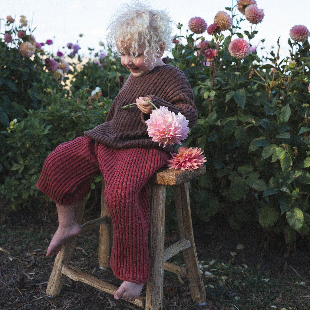 US stockist of Illoura the Label's 3/4 Essential Knit Pants in Brick