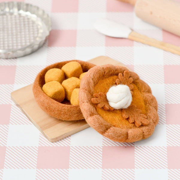US stockist of Tara Treasures Pumpkin Pie pretend food play set
