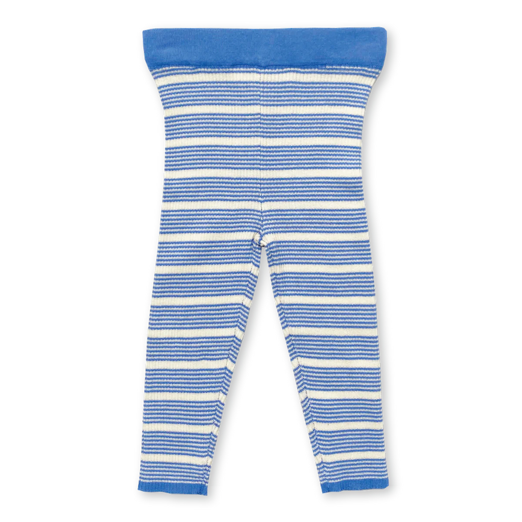 US stockist of Grown Clothing's Marine/Milk striped ribbed essential leggings