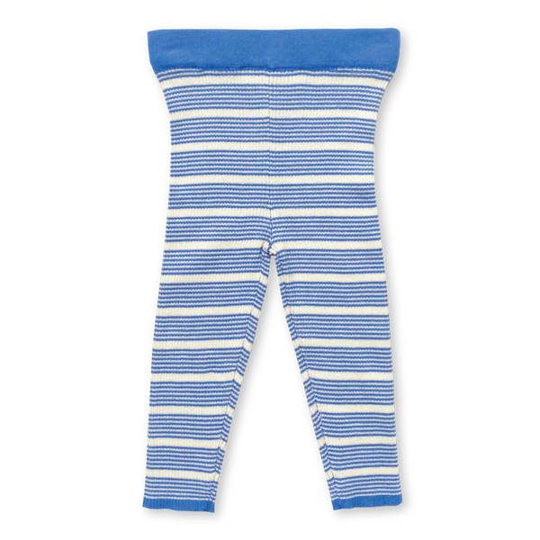 US stockist of Grown Clothing's Marine/Milk striped ribbed essential leggings