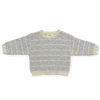 US stockist of Grown Clothing's organic textured rib sweater in Aqua/Milk