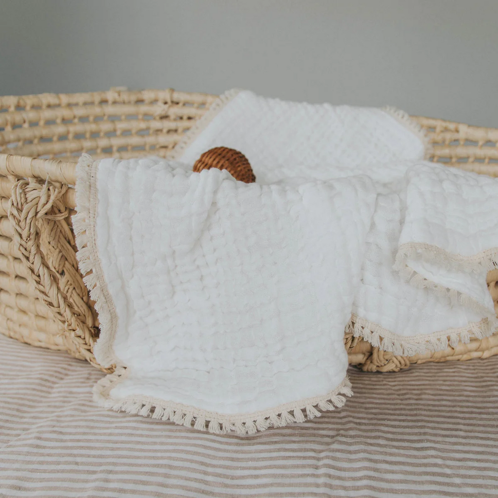 US stockist of Buck & Baa's Heirloom Muslin Baby Blanket
