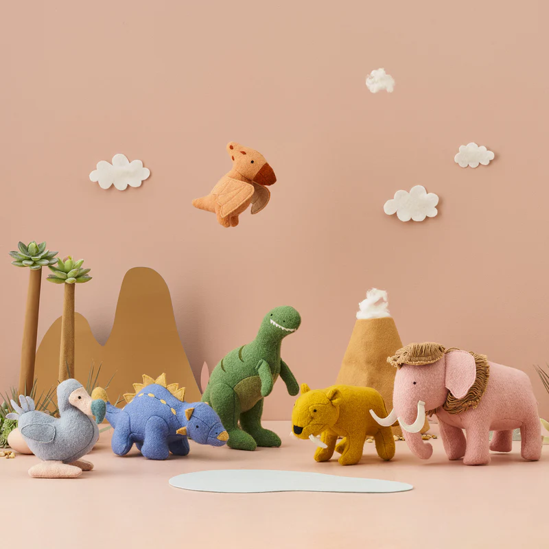 US stockist of Olli Ella's Holdie Set of Prehistoric Animals.