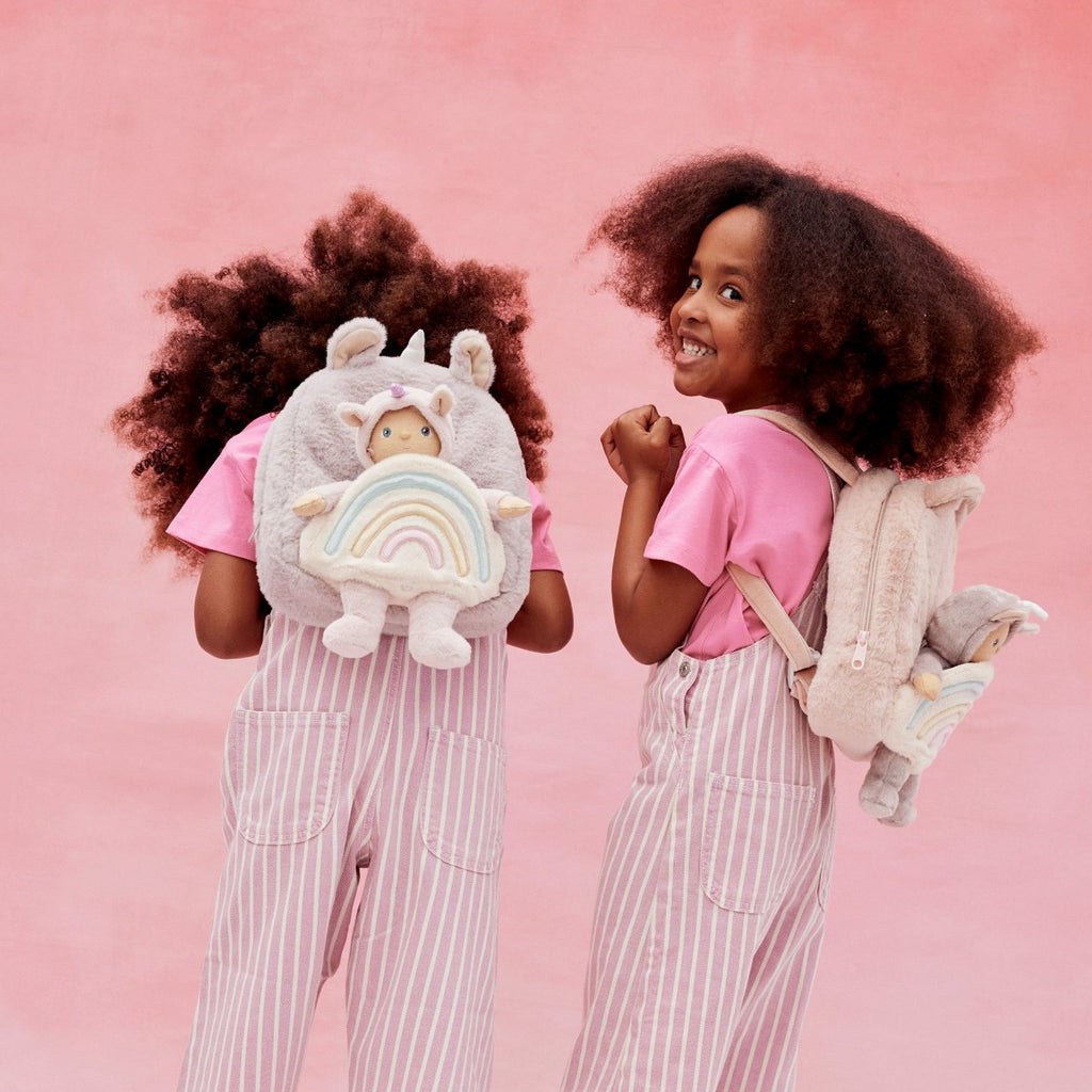 US stockist of Olli Ella's Lilac Hopalong Unicorn Backpack.