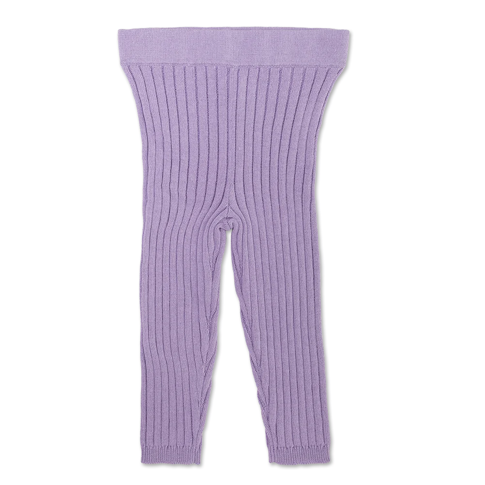 US stockist of Grown's organic ribbed essential leggings in Lilac