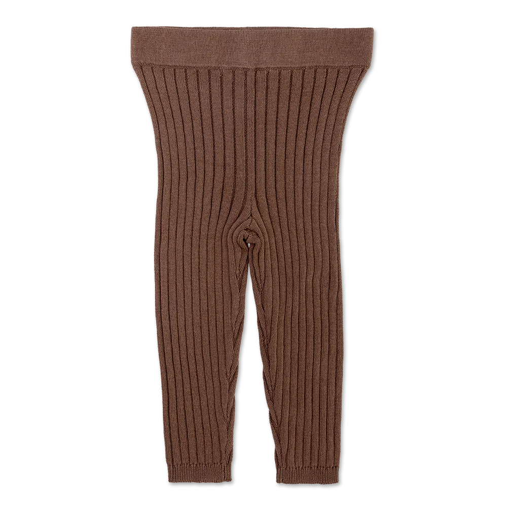 US stockist of Grown's organic ribbed essential leggings in Mushroom