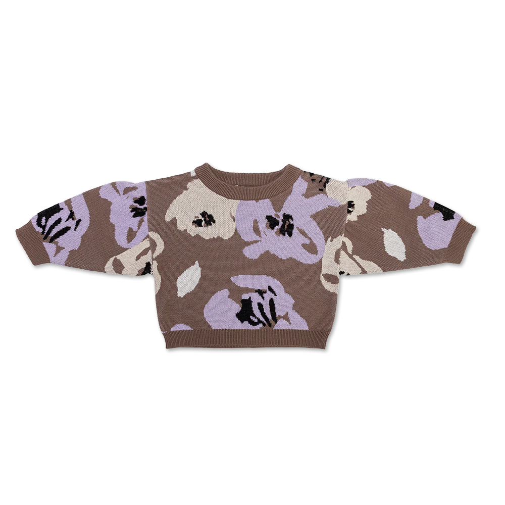 US stockist of Grown's organic cotton abstract Rosie Sweater