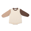 US stockist of Grown's organic cotton colorblock long sleeve romper