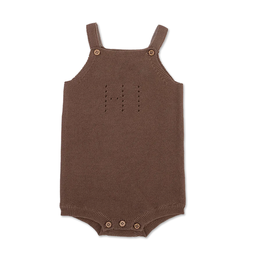 US stockist of Grown's organic "Hi" romper in Mushroom