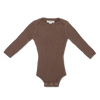 US stockist of Grown's organic cotton ribbed essential bodysuit in Mushroom