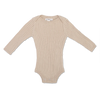US stockist of Grown's organic cotton ribbed essential bodysuit in Pebble