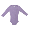 US stockist of Grown's organic cotton ribbed essential bodysuit in Lilac