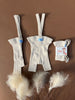 US stockist of Silly Silas' gender neutral shorty tights in cream blend.  Made from organic cotton.