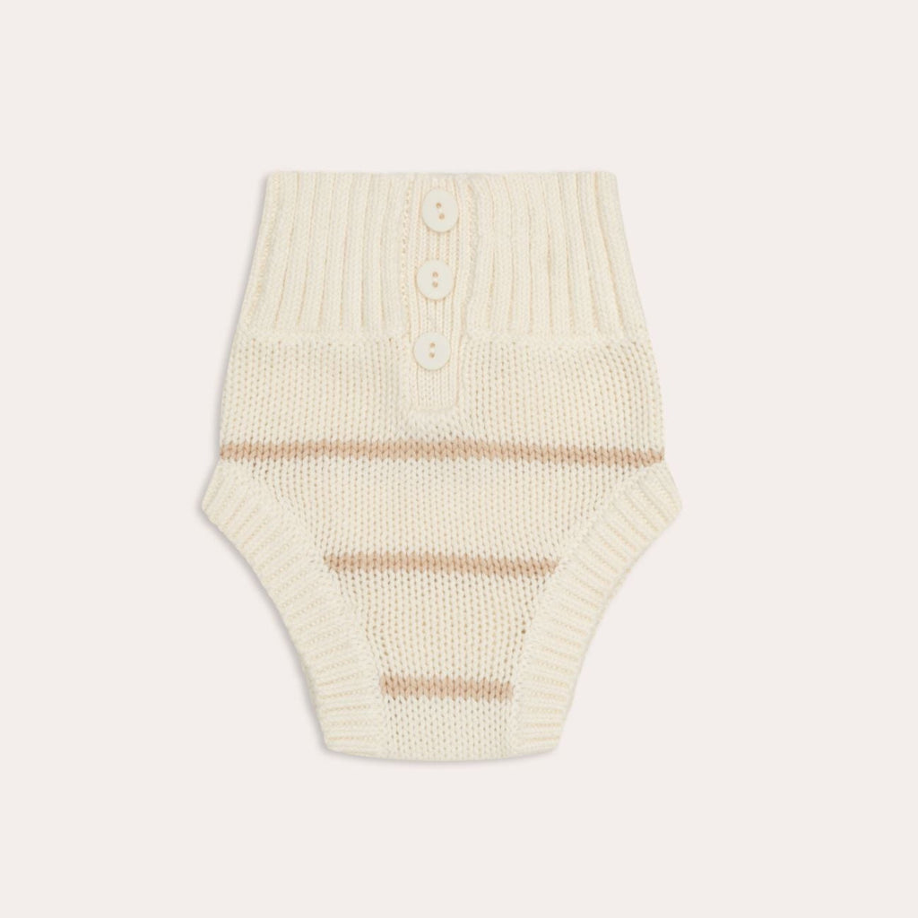 US stockist of Illoura the Label's Dusky Knit Bloomers - Sand Stripe