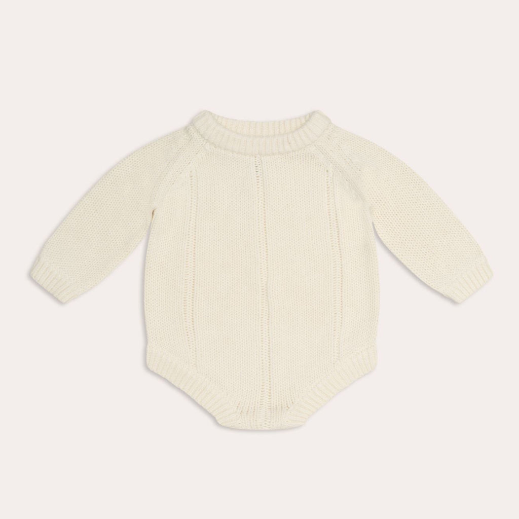 US stockist of Illoura the Label's gender neutral Tallow Romper in Vanilla.