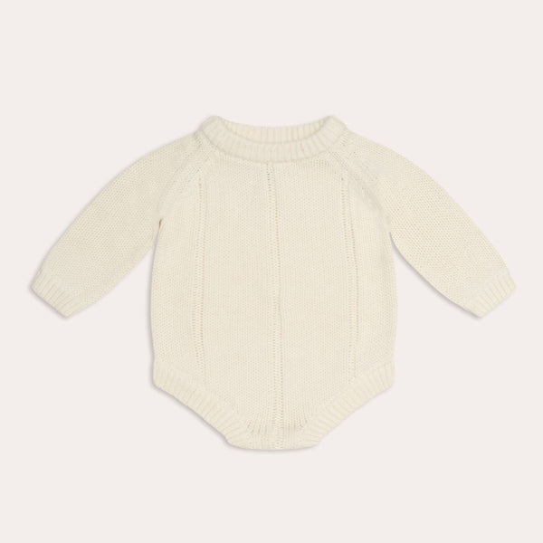 US stockist of Illoura the Label's gender neutral Tallow Romper in Vanilla.