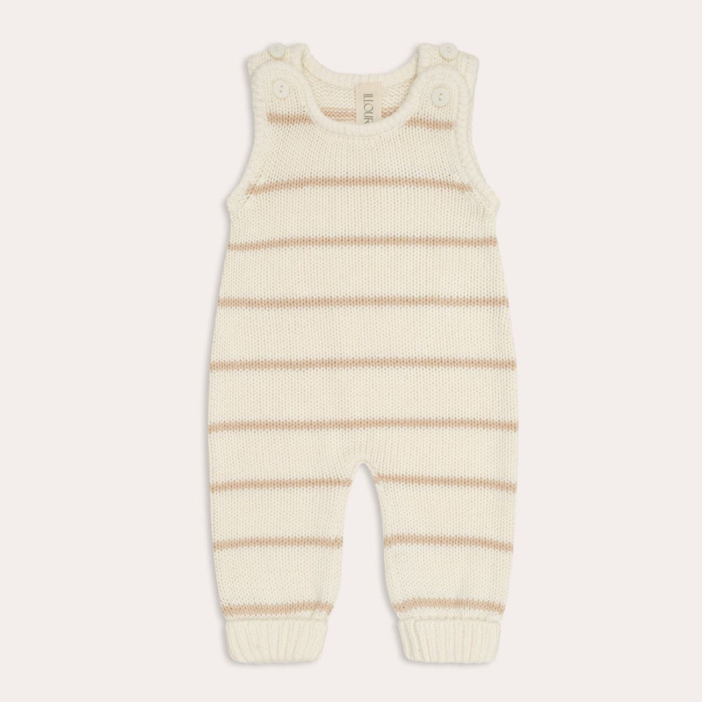 US stockist of Illoura the Label's gender neutral Tully Singlet Romper in Sand Stripe