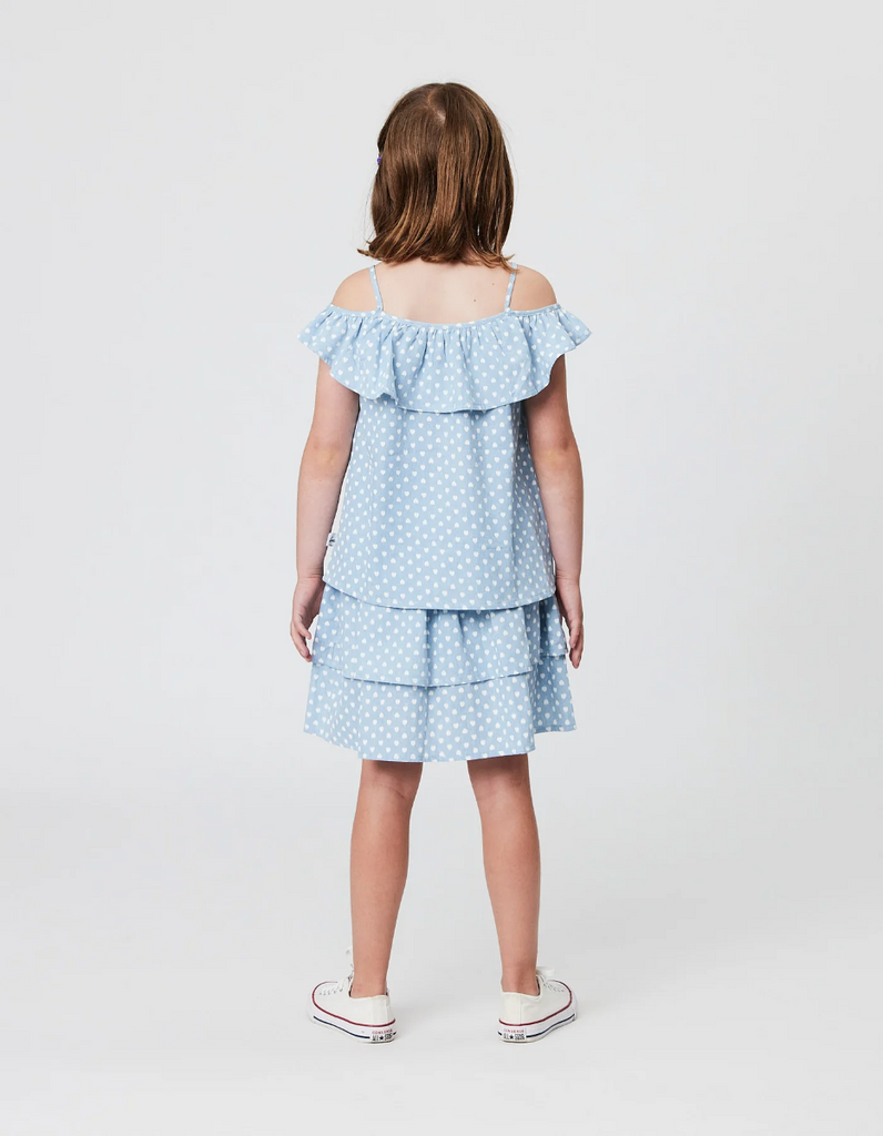 US stockist of Radicool Kids Hearts Chambray Rara Skirt