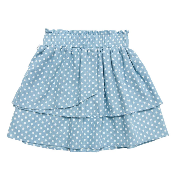 US stockist of Radicool Kids Hearts Chambray Rara Skirt